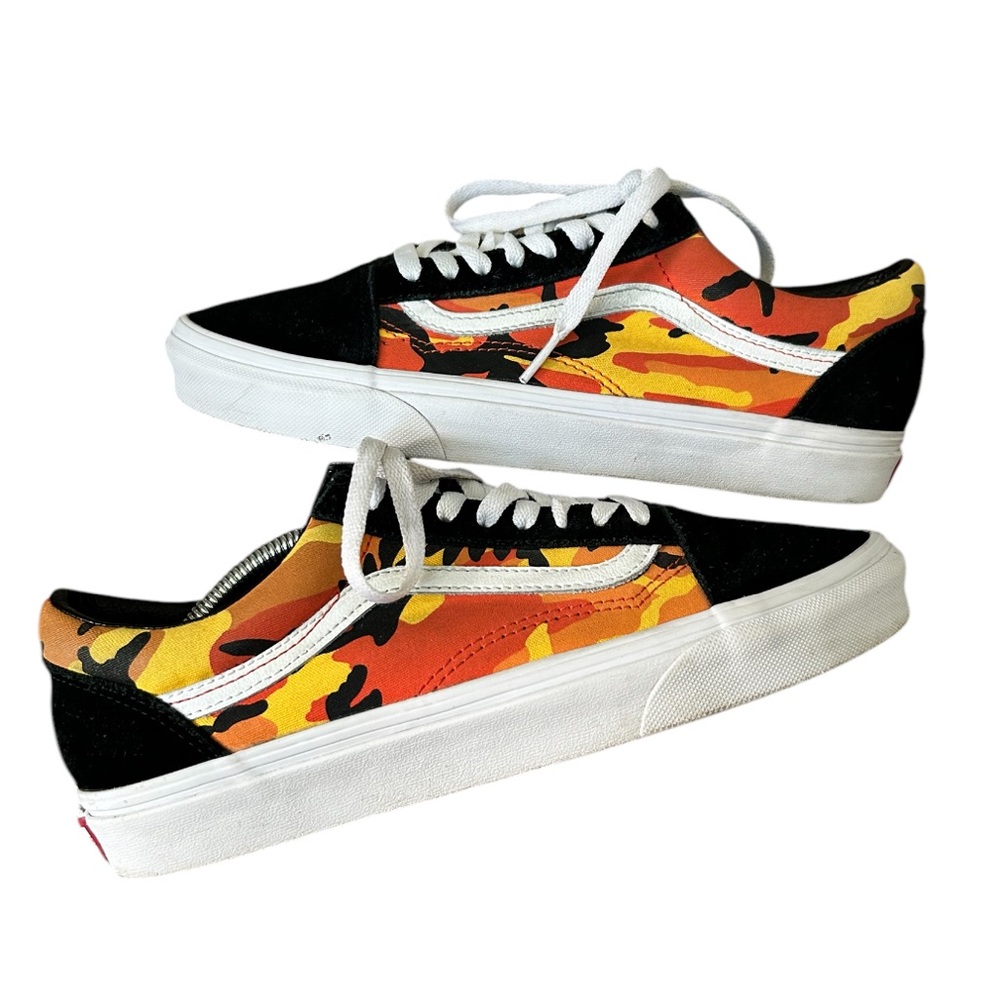VANS Old School Pop Camo Black Orange US Men's 8 Women’s 9.5 Shoes